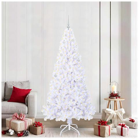 Albero di Natale artificiale Bianco 210 cm PVC e Acciaio - Foto 2