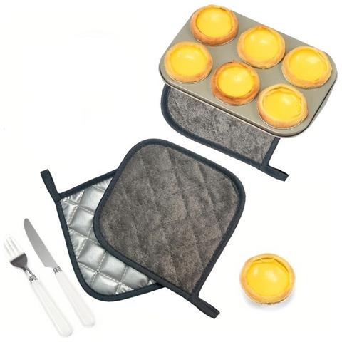Set Di 2 Presine Resistenti Al Calore, Cuscinetti Termici Imbottiti In Cotone Grey - Foto 2