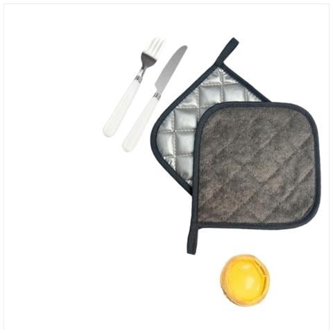 Set Di 2 Presine Resistenti Al Calore, Cuscinetti Termici Imbottiti In Cotone Grey - Foto 1
