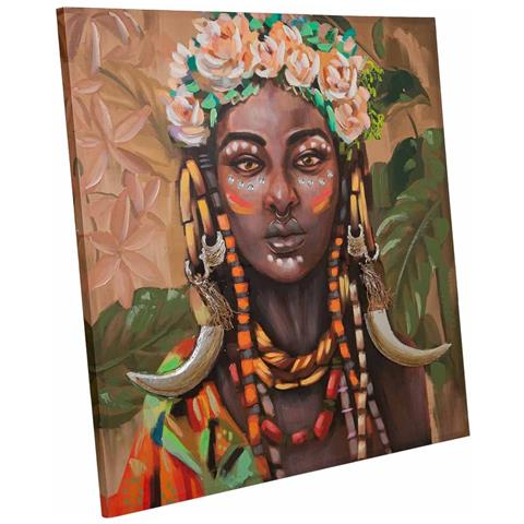 Quadro Dipinto A Mano Con Rilievo Verde 100x100x3h - Foto 1