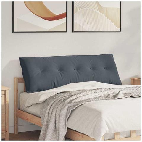 Cuscino per Schiena Grigio scuro 140 x 50 cm Tessuto in Cords - Foto 2