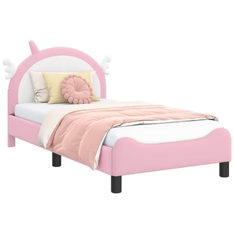 Struttura letto bambini con testata Rosa 80 x 160 cm PU - Foto 1