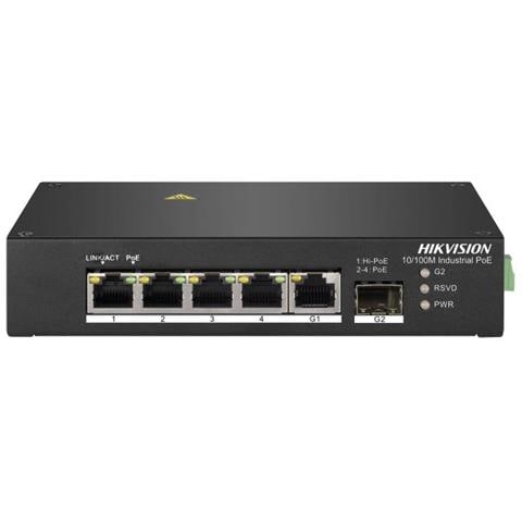 DS-3T0306HP switch di rete Non gestito Fast Ethernet (10/100) Supporto Power over Ethernet (PoE) Nero - Foto 1