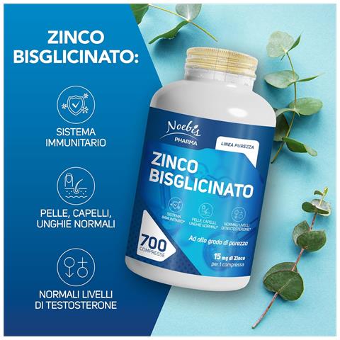 Zinco Bisglicinato 15 mg 700 Compresse - Zinco ad Alta Assorbibilità - Sistema Immunitario, Pelle, Capelli e Unghie (Confezione sestupla) - Foto 5