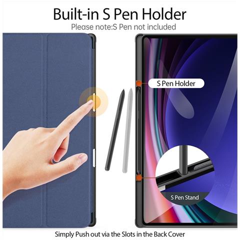 Cover per Galaxy Tab S10 Ultra / S9 Ultra / S8 Ultra - Pelle /PU, Blu, Auto Wake /Sleep - Foto 2