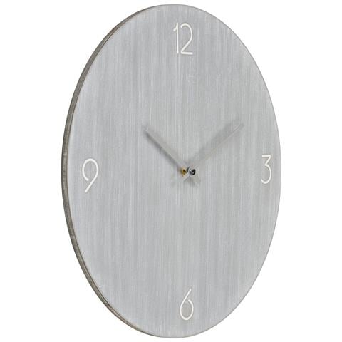 Orologio Da Parete Ravenna In Mdf Grigio Chiaro Con Movimento Silenzioso Ø40 Cm - Foto 2
