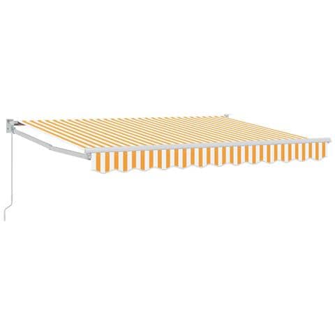 Tenda retrattile manuale Giallo e Bianco 3,5 x 2 m - Foto 1