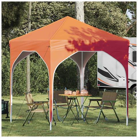Tenda per feste a pop-up 194 x 194 x 245 cm Arancione - Foto 2