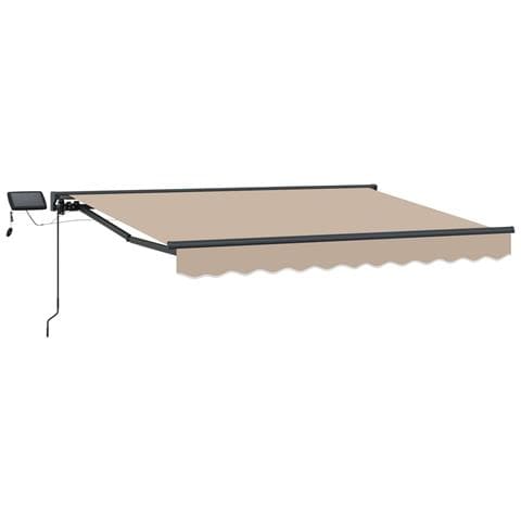 Cornice per Tenda Manuale con LED Beige e Antracite 3 x 2,5 m - Foto 1