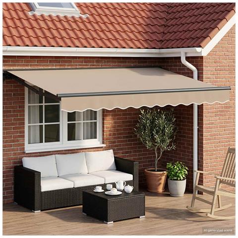 Cornice per Tenda Manuale con LED Beige e Antracite 3 x 2,5 m - Foto 2