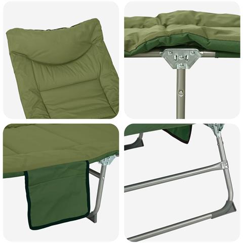 Lettino prendisole pieghevole con cuscino 2 pcs Verde Scuro - Foto 9
