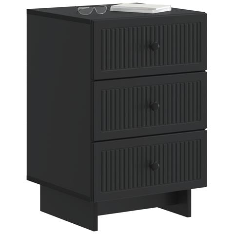 Armadio da Notte Nero 43 x 41 x 66,5 cm Legno ingegnerizzato - Foto 2