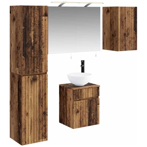 Set di Armadi da Bagno 5 pcs Legno antico 40 x 10,5 x 60,5 cm - Foto 1