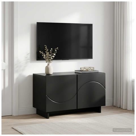 Supporto TV 60 x 34.5 x 40 cm Nero Legno ingegnerizzato - Foto 2