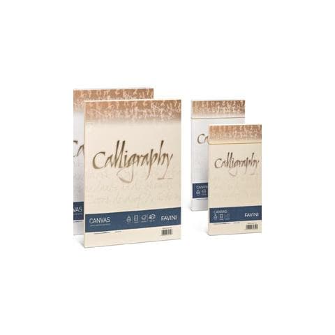 25 Buste Calligraphy Canvas 11x22cm 100gr 02 Avorio - Foto 1