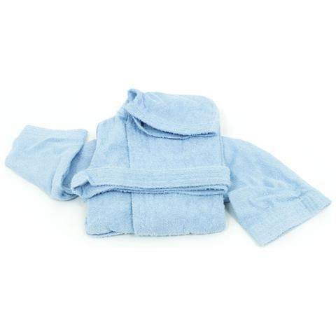 Accappatoio Per Bambini In Spugna Modello Children Colore Azzurro 14 Anni Azzurro - Foto 3