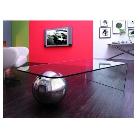 Tavolino Curvo In Vetro Temperato SUZANA – 120x60x40 Cm, Trasparente, Carico 80 Kg