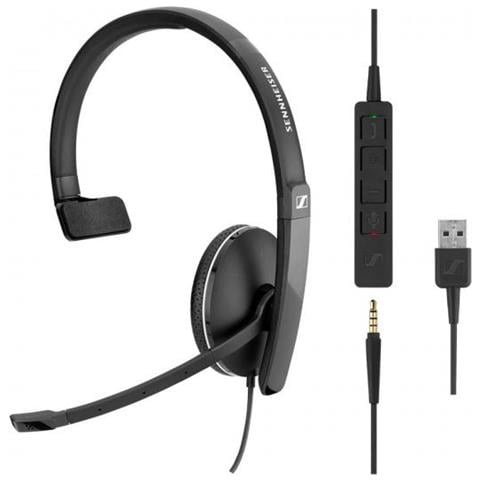 SC 135 USB-C Cuffie Monofoniche Padiglione Auricolare Cablate con Microfono Integrato - Nero - Foto 1