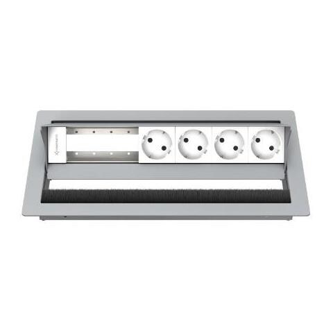 Cableport Standard 6-fold - Steckdosengehuse Fr Unterputzmontage - Spannungsversorgung X 4 - Silber, Ral 9006 - Foto 2