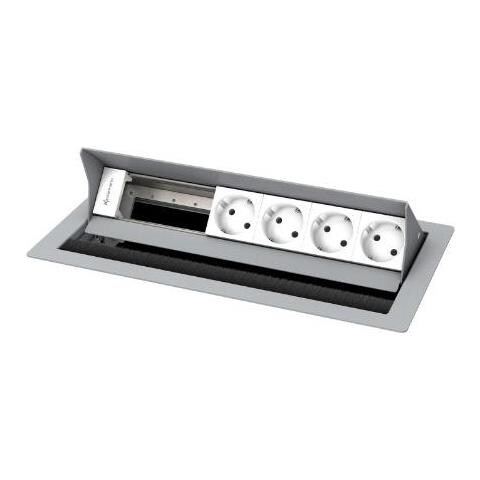 Cableport Standard 6-fold - Steckdosengehuse Fr Unterputzmontage - Spannungsversorgung X 4 - Silber, Ral 9006 - Foto 3