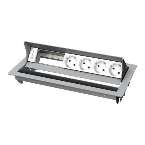 Cableport Standard 6-fold - Steckdosengehuse Fr Unterputzmontage - Spannungsversorgung X 4 - Silber, Ral 9006 - Foto 1