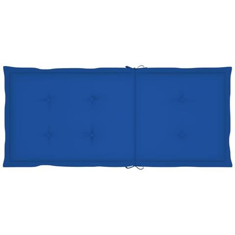 Sedie da Giardino 4 pz con Cuscini Blu Reale Massello di Teak - Foto 2