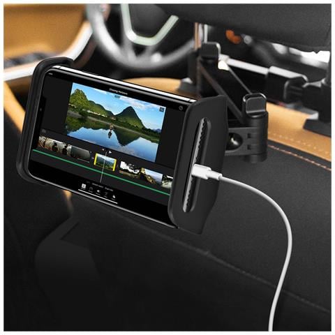 Supporto Poggiatesta Auto Per Telefono / Tableto Ruota A 360° Nero - Foto 10