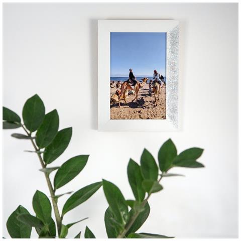 2 X Blanche Cornice Per Foto 10 X 15 Cm | 2 Cornici Di Legno Rustiche | Supporto E Ganci Per Appenderle Orizzontalmente O Verticalmente | Facile Da Installare | Glass - Foto 5