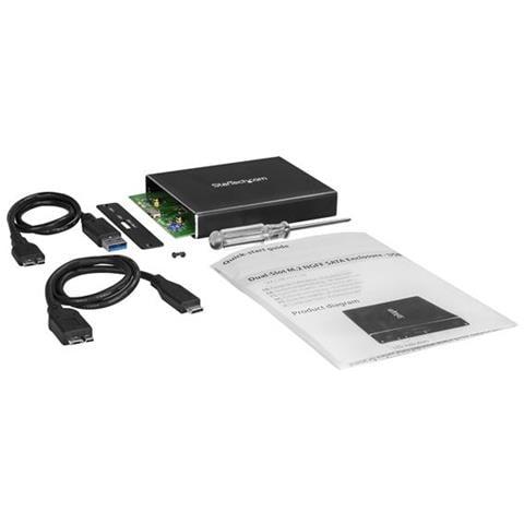 Box Esterno USB 3.1 (10Gbit / s) a 2 Slot - Enclosure M. 2 NGFF SSD SATA - RAID - USB-C & USB-A - Alluminio - Foto 6