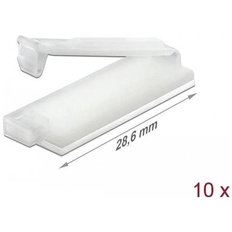 Delock Fermacavo Con Clip Di Bloccaggio Autoadesivo Naturale 10 Pezzi - Foto 2