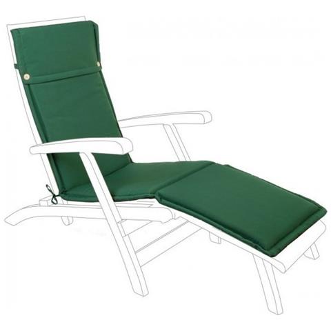 Cuscino Lettino In Tessuto Sfoderabile Verde Scuro Poly - Foto 1