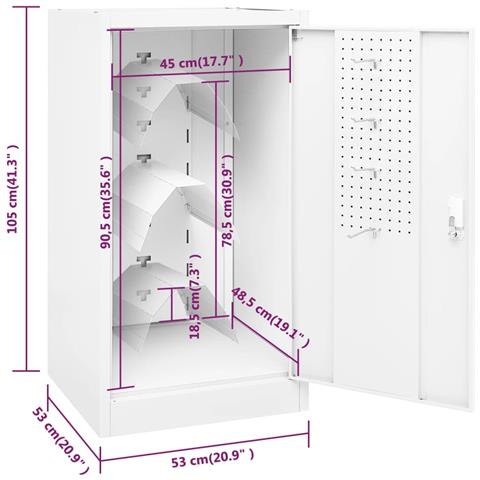 Armadio Porta Sella Bianco 53x53x105 Cm In Acciaio - Foto 10