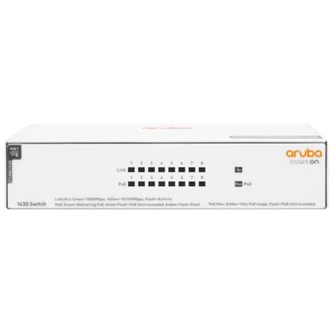 Switch Aruba Instant On 1430 8 Porte Ethernet PoE 10 / 100 / 100 Mbps RJ45 Unmanaged - Foto 1