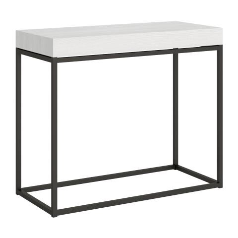 Consolle Allungabile 90x40/196 Cm Nordica Small Telaio Antracite - Noce - Foto 1