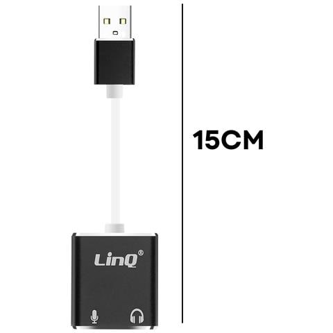 Adattatore Audio Esterno Usb Doppio Jack 3,5 Mm Per Microfono E Cuffie, Bianco / Nero - Foto 5