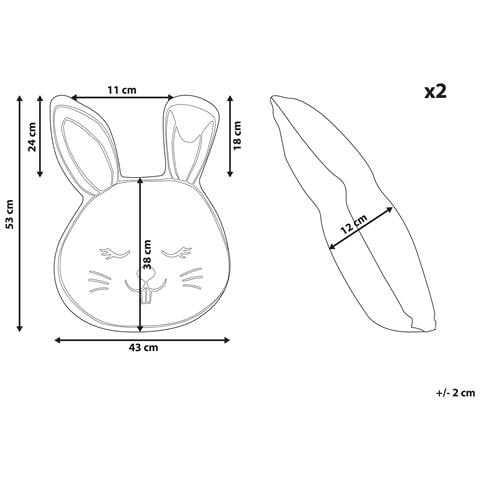 Set Di 2 Cuscini Kanpur Cotone 53 X 43 Cm Bianco Lepre - Foto 2