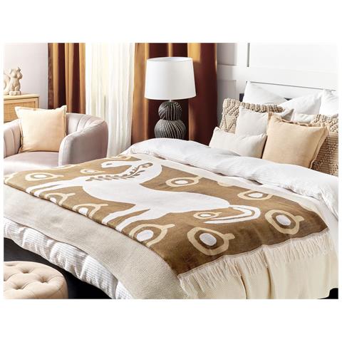 Coperta Siddha Tessuto 130 X 170 Cm Marrone - Foto 1