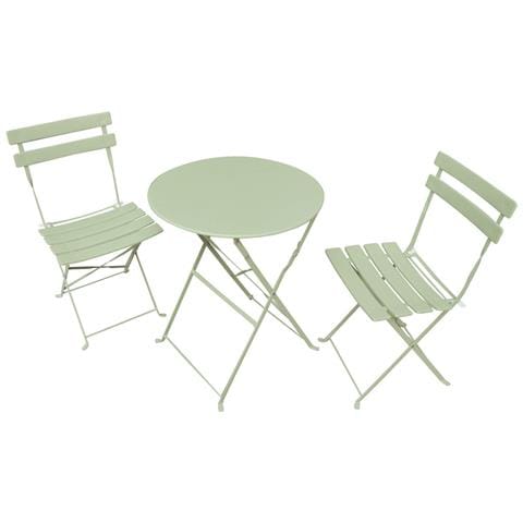 Set di Mobili da Balcone ORION Tavolo rotondo e 2 Sedie nel Fresco Verde - Foto 2