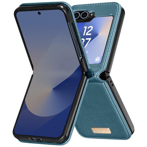 Cover Per Samsung Galaxy Z Flip6 Retro In Pelle Vegan Interno Rigido - Foto 5