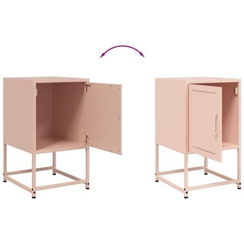 Comodini 2 Pz Rosa 36x39x60,5 Cm In Acciaio - Foto 2