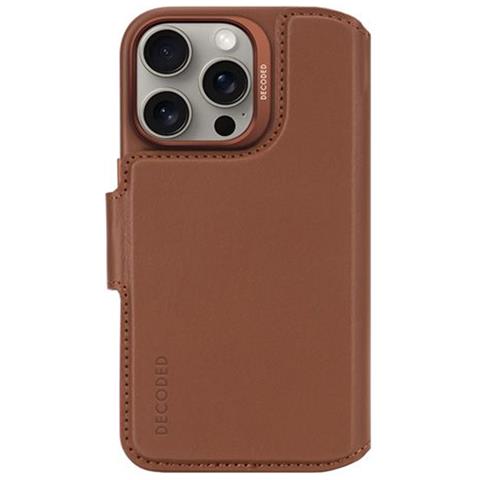 Custodia Per Iphone 16 Pro Magsafe Con Portacarte E Cover Amovibile, Marrone - Foto 5