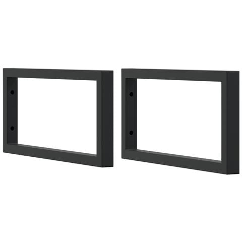 Reggimensole Per Lavabo 2 Pz Nere Rettangolari In Acciaio - Foto 2