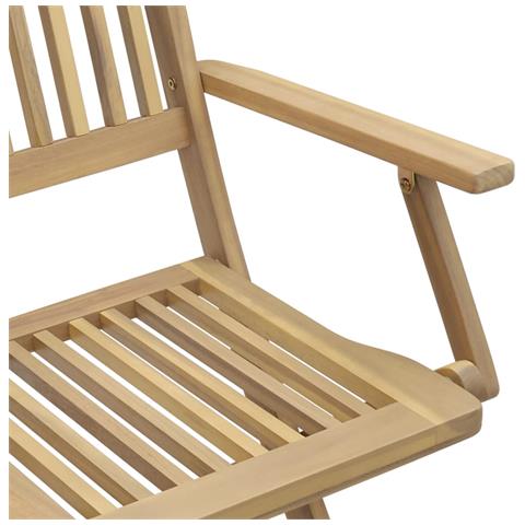 Sedie Giardino Pieghevoli 6 pz 54,5x58x90cm Massello Acacia - Foto 2