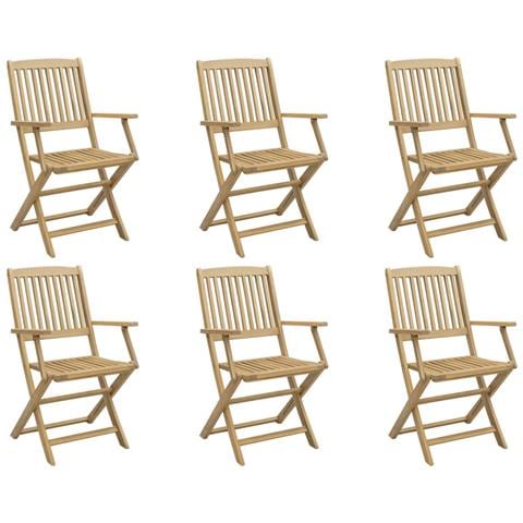 Sedie Giardino Pieghevoli 6 pz 54,5x58x90cm Massello Acacia - Foto 1