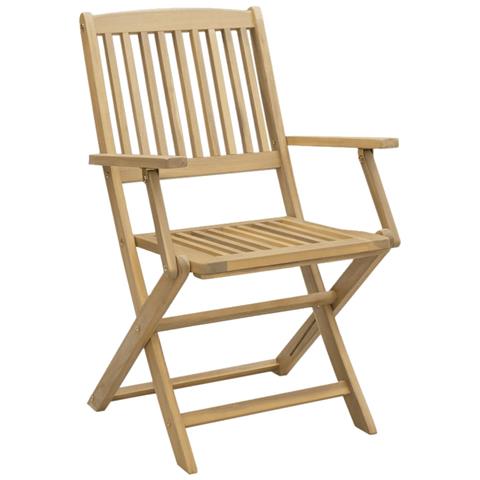 Sedie Giardino Pieghevoli 6 pz 54,5x58x90cm Massello Acacia - Foto 7