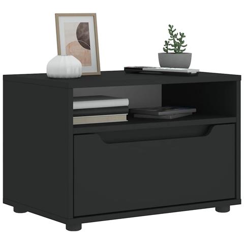 Mobile Tv Visnes Nero 60x40x38 Cm In Legno Multistrato - Foto 1