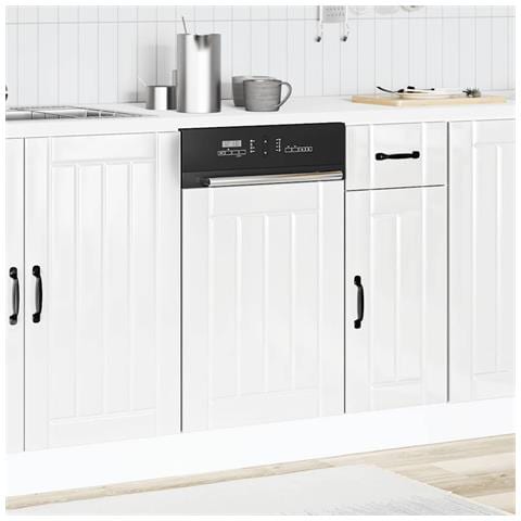 Pannello Lavastoviglie Lucca Bianco Lucido In Legno Multistrato - Foto 3