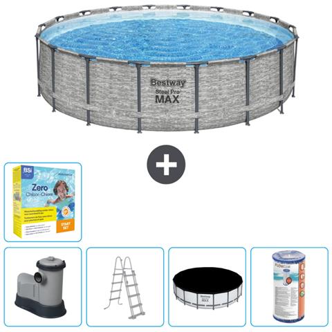 Piscina Fuori Terra - In Giro - 549x122 Cm - Grigio - Include Accessori Coordinati Cb33 - Foto 1