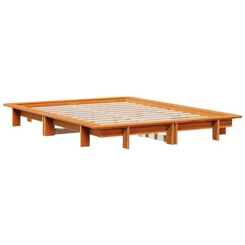 Lusso Casadino -  Letto Senza Materasso Marrone Cera 135x190 Cm In Legno Di Pino - Foto 2
