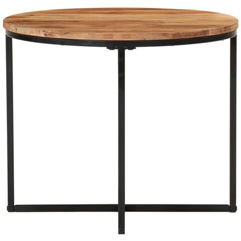 Tavolino Salotto 55x55x45cm In Legno Massello Di Acacia E Ferro - Foto 1